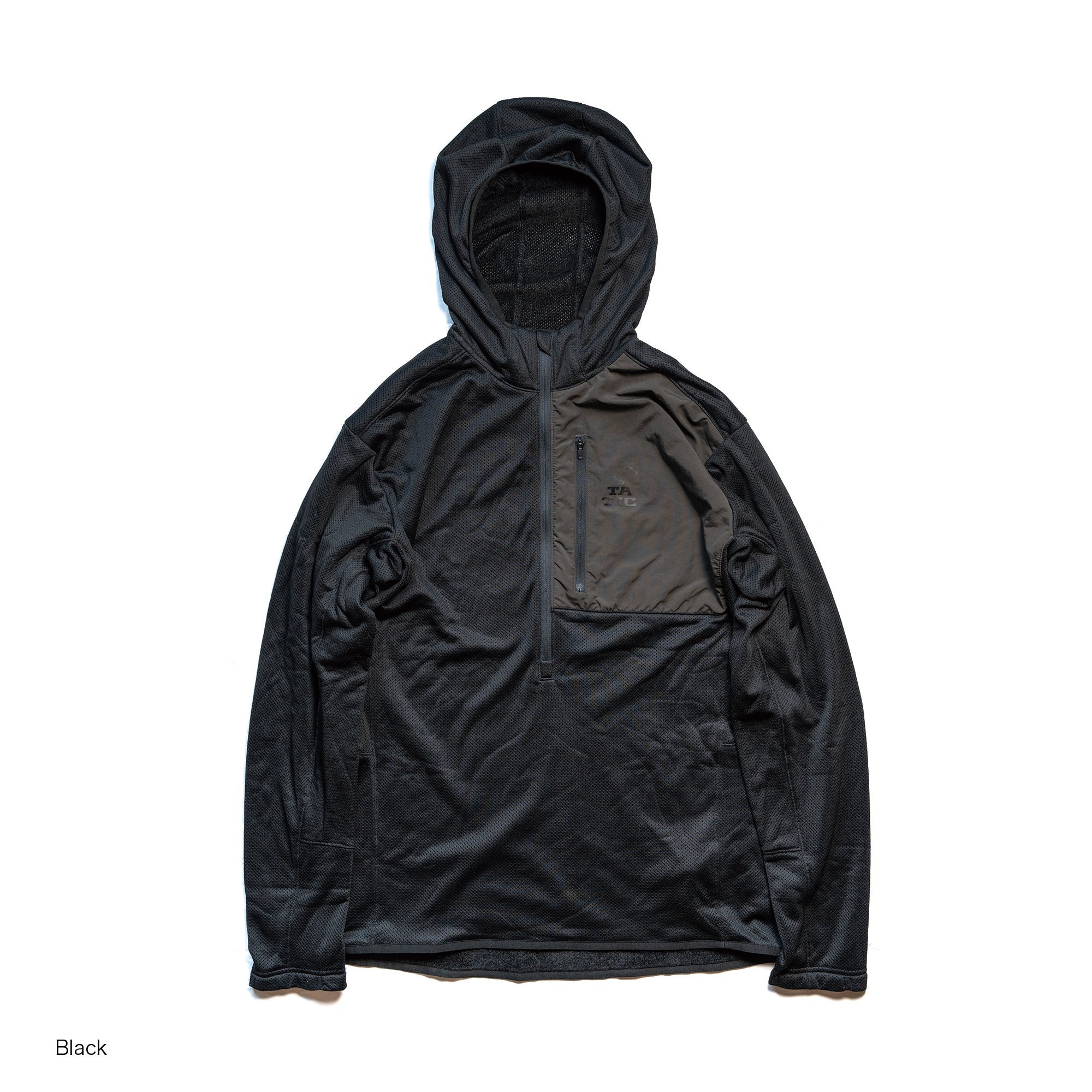 STATIC】ADRIFT HALF ZIP HOODY BLACK | LEISURES